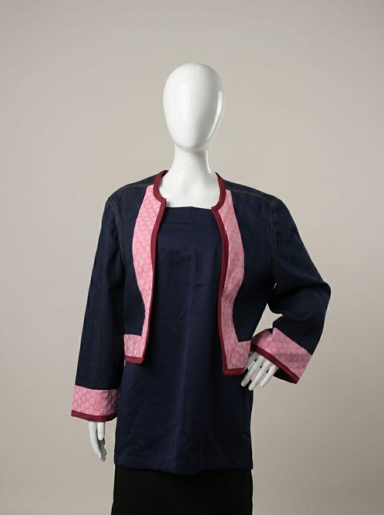 Lourdes – Denim Jacket Top with Inabel Accents