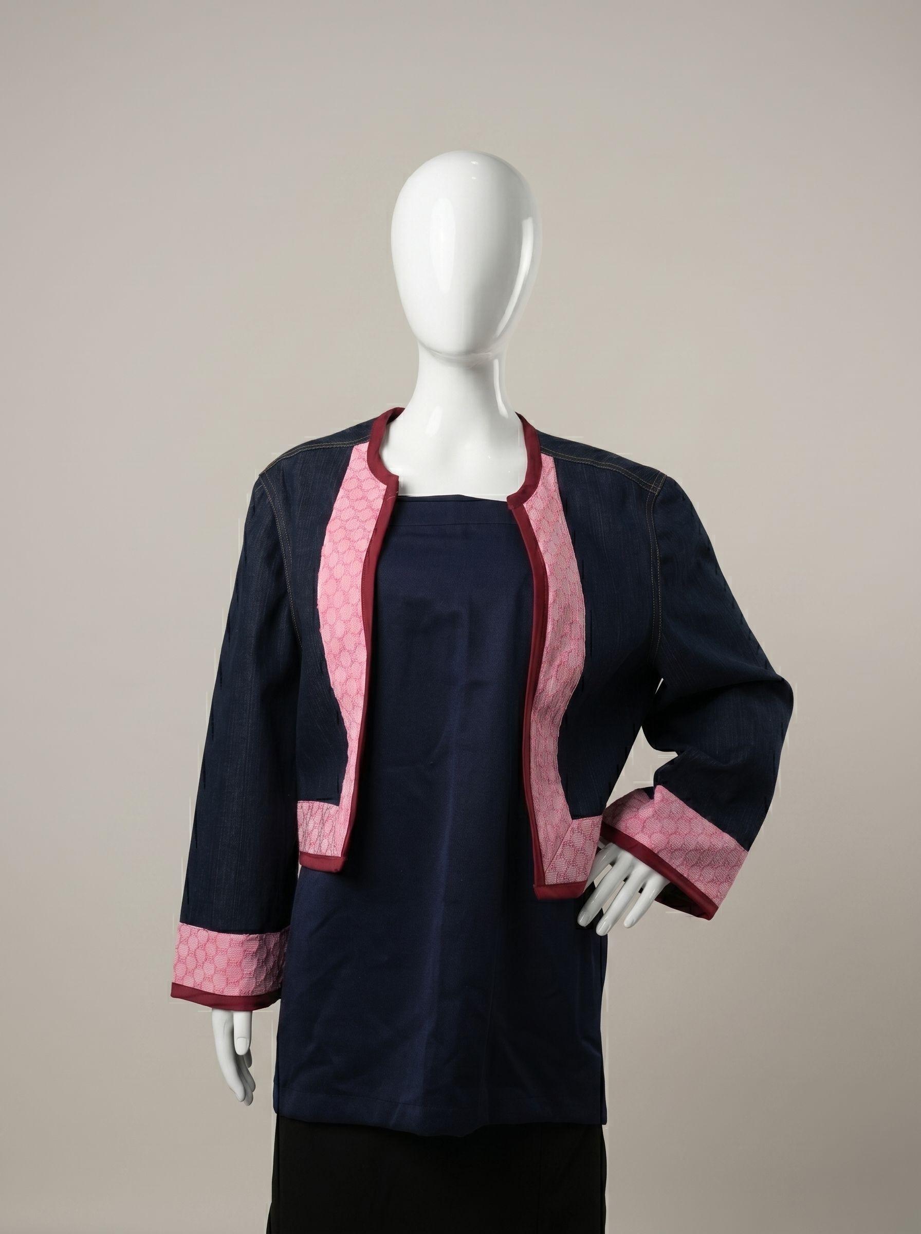 Lourdes – Denim Jacket Top with Inabel Accents