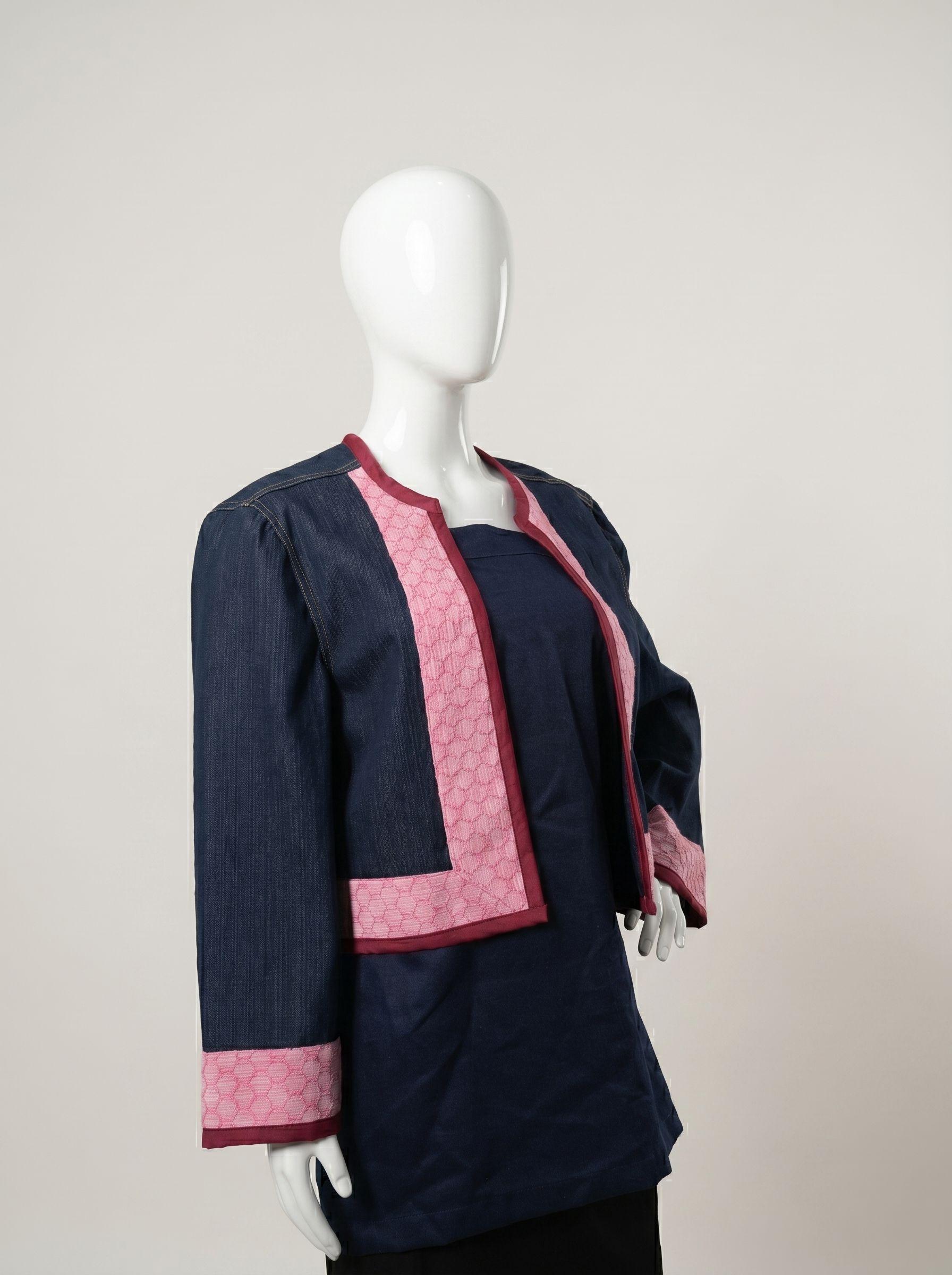 Lourdes – Denim Jacket Top with Inabel Accents - Image 3