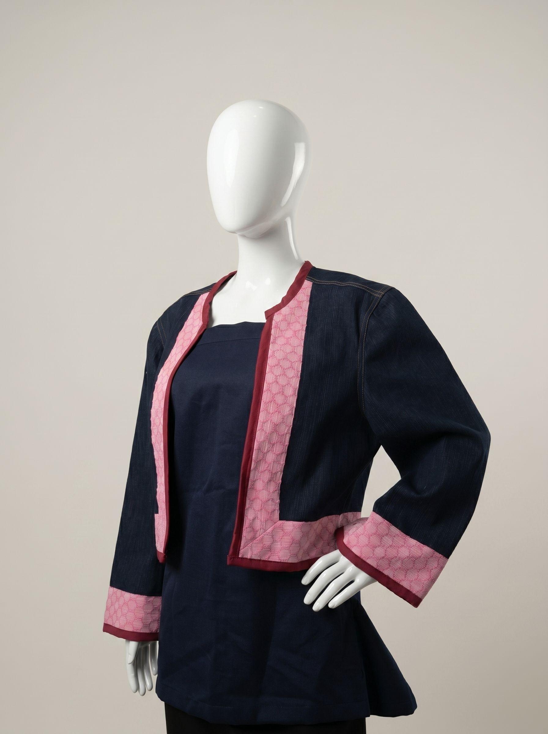 Lourdes – Denim Jacket Top with Inabel Accents - Image 2